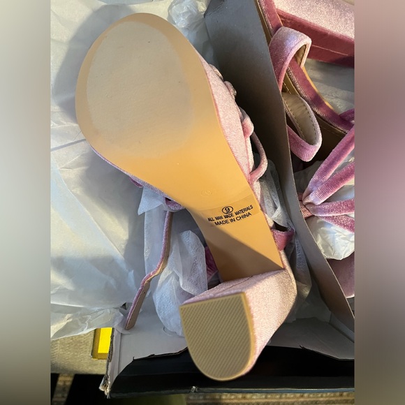 Fashion Nova Keep You Waiting Velvet Heeled Sandal - Pink - Picture 3 of 5